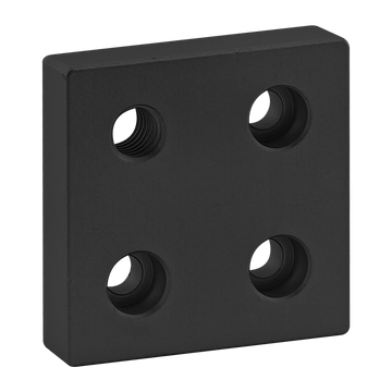2142-BLACK -  10 Series 4 Hole - Offset Tap Base Plate: 2.00" x 2.00" with 3/8-16 Corner Tap