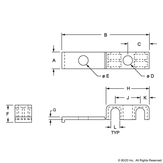 2506 - 10 & 15 Series Double Cable & Tube Clamp
