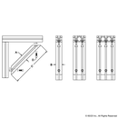 2525 - 1515 45 Degree Support, 6" Long-2