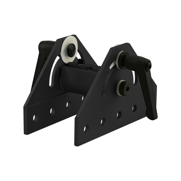 4055-BLACK -  10 Series 180 Degree Wide Double Pivot Bracket Assembly with "L" Handle