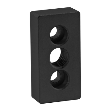 2361-BLACK -  10 Series 3 Hole - Center Tap Base Plate: 1.00" x 2.00" with 1/2-13 Tap