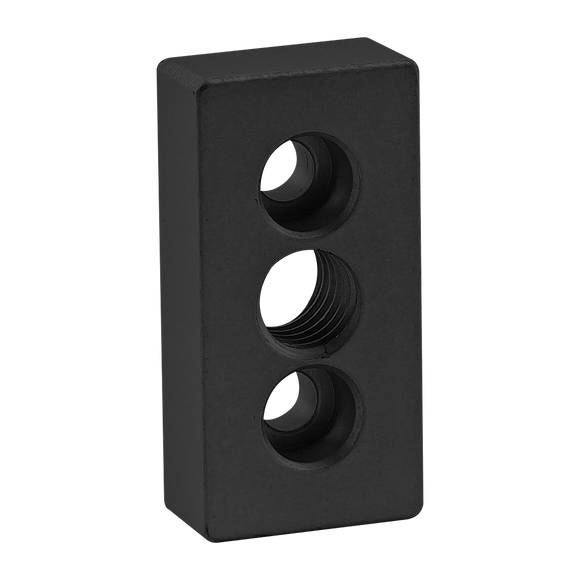2361-BLACK -  10 Series 3 Hole - Center Tap Base Plate: 1.00" x 2.00" with 1/2-13 Tap
