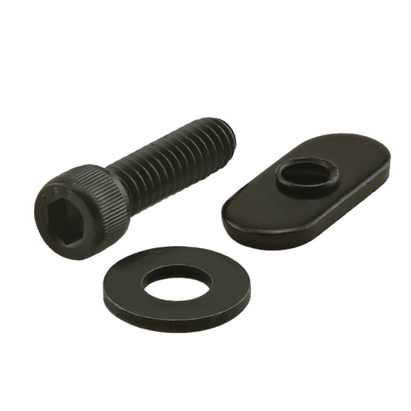 3471 -  Bolt Assembly: 1/4-20 x .875" Black SHCS with Washer and Slide-In Economy T-Nut - Centered Thread - Black Zinc