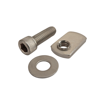 3642 -  Bolt Assembly: SS 5/16-18 x 1.000" SHCS with Washer and Slide-In Economy T-Nut - Offset Thread