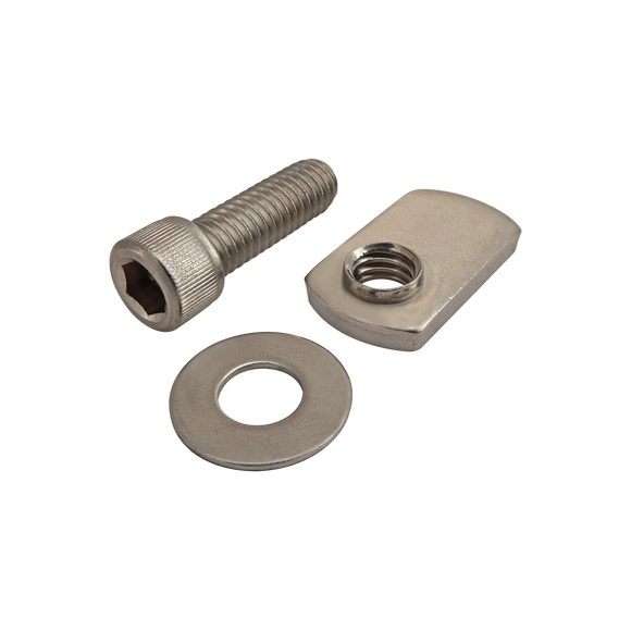 3642 -  Bolt Assembly: SS 5/16-18 x 1.000" SHCS with Washer and Slide-In Economy T-Nut - Offset Thread