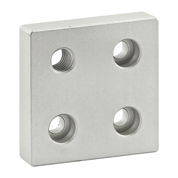 2142 -  10 Series 4 Hole - Offset Tap Base Plate: 2.00" x 2.00" with 3/8-16 Corner Tap