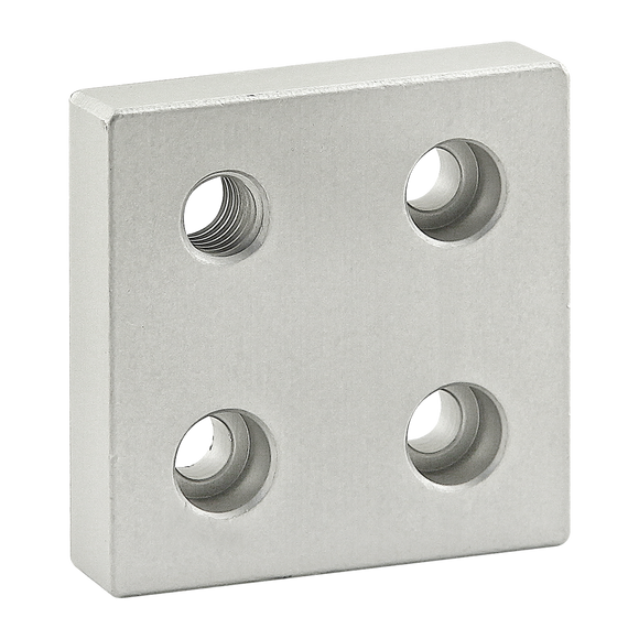 2142 -  10 Series 4 Hole - Offset Tap Base Plate: 2.00" x 2.00" with 3/8-16 Corner Tap