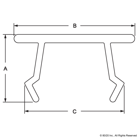 2820 - 10 Series Economy T-Slot Cover per 72.5"