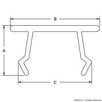 2820 - 10 Series Economy T-Slot Cover per 72.5" - 0