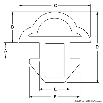 2829 - 15 & 40 Series Rubber Door Seal (sold by the ft) - 0