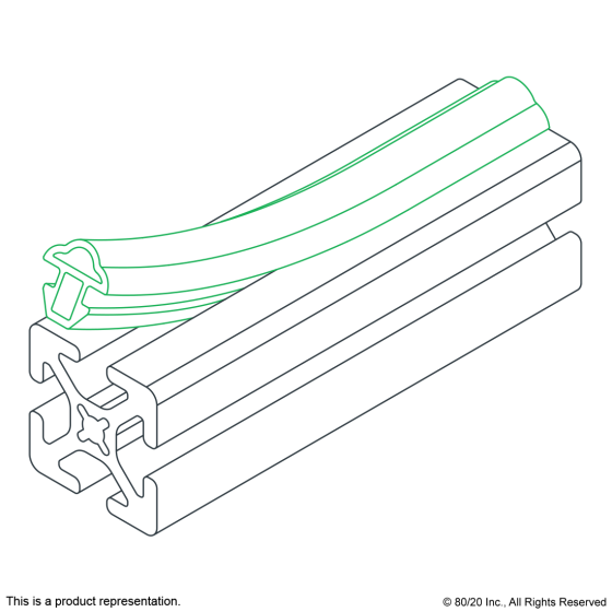 2829 - 15 & 40 Series Rubber Door Seal (sold by the ft)