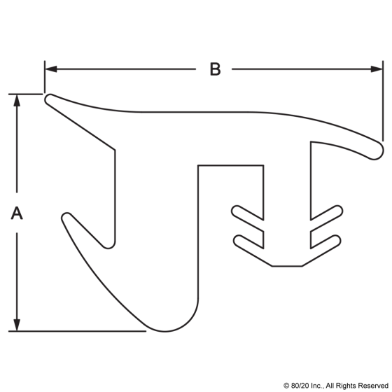 2876 - 15 S RUBBER T-SLOT COVER