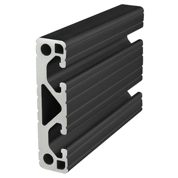 3034-LITE-BLACK-120 -  3.00" X .75" Lite T-Slotted Profile - Two Adjacent Open T-Slots - 120" Full Length Profile