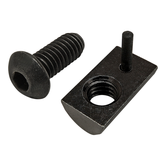 3528 -  Bolt Assembly: 5/16-18 x .750" Black BHSCS and Roll-In T-Nut with Flex Handle - Black Zinc