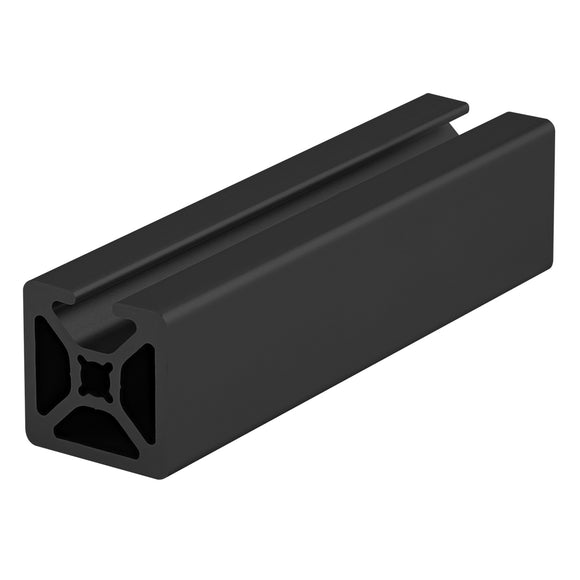 1001-S-120-BLACK-FB -  1.0" X 1.0" MONO-SLOT T-SLOTTED EXTSMOOTH 120" BAR FULL BLACK