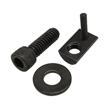 75-3825 -  Bolt Assembly: 1/4-20 x .750" Black SHCS with Washer and Roll-In T-Nut with Flex Handle - Black Zinc