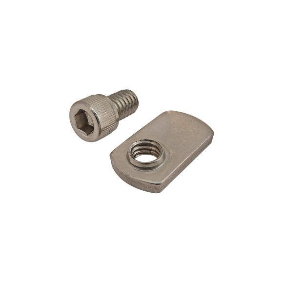 3634 -  Bolt Assembly: SS 5/16-18 x .500" SHCS with Slide-In Economy T-Nut - Offset Thread