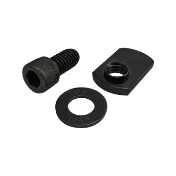 3462 -  Bolt Assembly: 5/16-18 x .625" Black SHCS with Washer and Slide-In Economy T-Nut - Offset Thread - Black Zinc