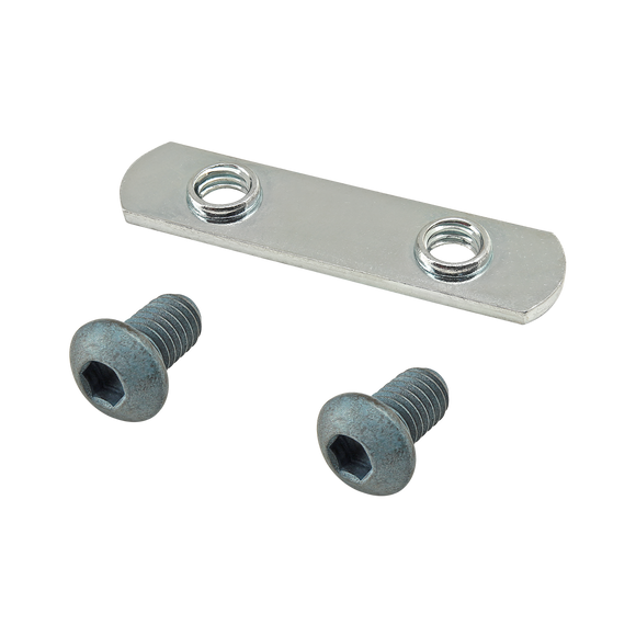 75-3509 -  Bolt Assembly: (2) M6 x 10.00mm Blue BHSCS and Double Slide-In Economy T-Nut - Bright Zinc