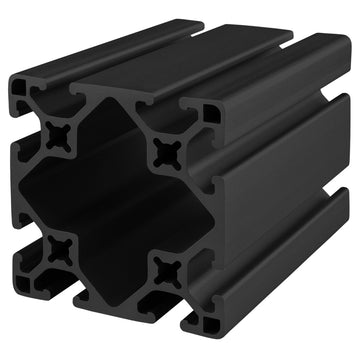 3030-LS-120-BLACK-FB -  3" X 3" LITE SMOOTH T-SLOT EXT 120" BARFULL BLACK ANODIZE
