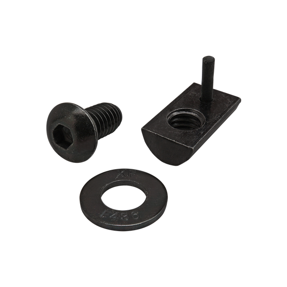 3437 -  Bolt Assembly: 5/16-18 x .625" Black BHSCS with Washer and Roll-In T-Nut with Flex Handle - Black Zinc