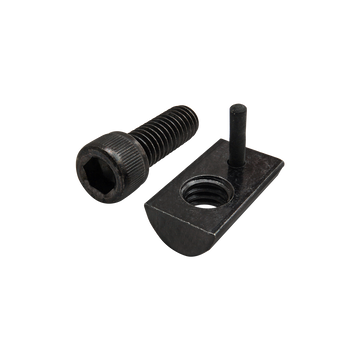 3460 -  Bolt Assembly: 5/16-18 x .875" Black SHCS and Roll-In T-Nut with Flex Handle - Black Zinc