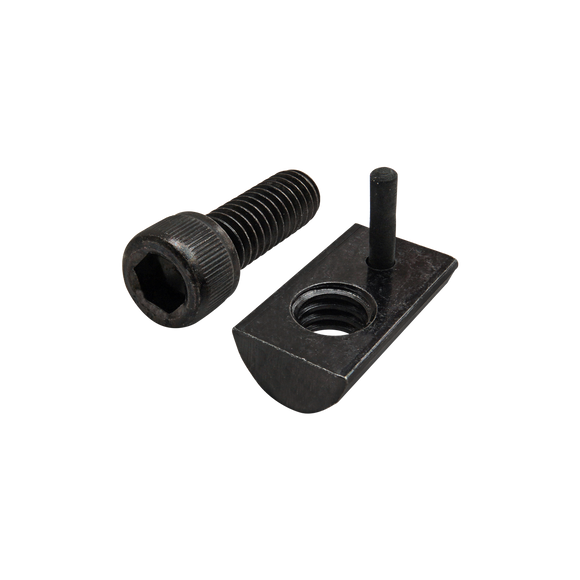 3460 -  Bolt Assembly: 5/16-18 x .875" Black SHCS and Roll-In T-Nut with Flex Handle - Black Zinc