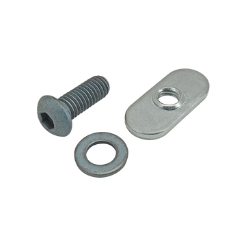 75-3409 -  Bolt Assembly: M6 x 16.00mm Blue BHSCS with Washer and Slide-In Economy T-Nut - Centered Thread - Bright Zinc
