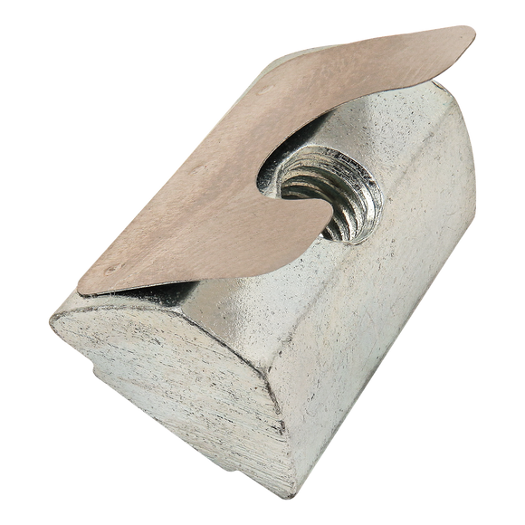 13030 -  M5 Tall Self-Aligning Roll-in T-Nut with Spring Leaf