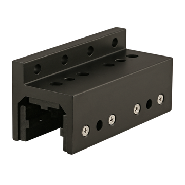 6516-BLACK -  15 Series 3 Slot Mount - Single Flange Long Standard Linear Bearing with Brake Holes