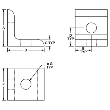 30-4302 30 Series 2 Hole - Inside Corner Bracket - 0