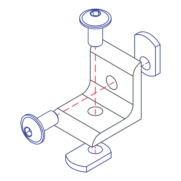 30-4302 30 Series 2 Hole - Inside Corner Bracket