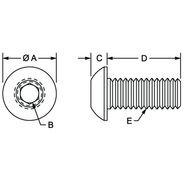 3005 -  8-32 x .375" Button Head Socket Cap Screw (BHSCS) - 0
