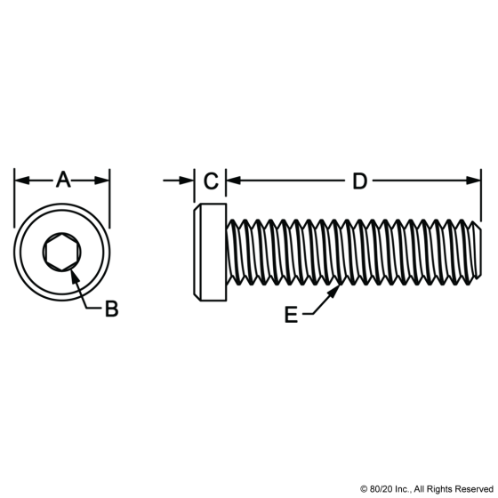 3017 - 1/4-20 x 1.000" Low Head Socket Cap Screw