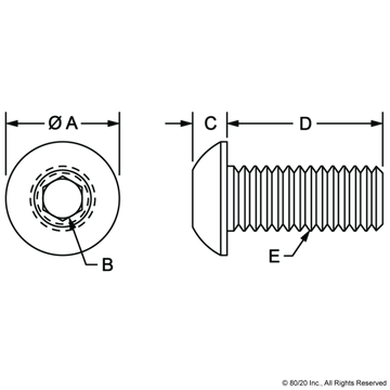 3050 - 10-32 x .500" Button Head Socket Cap Screw (BHSCS) - 0