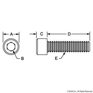 3062 - 1/4-20 x .500" SHCS - 0