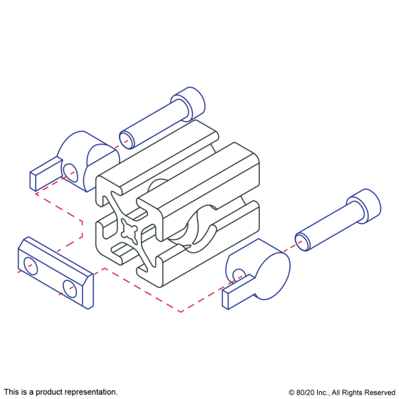 3085 - 10 Series 10-32 Double Anchor Slide-in T-Nut