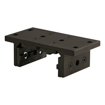 40-6533-BLACK -  40 Series 4 Slot Mount - Double Flange Short High-Cycle Linear Bearing with Brake Holes
