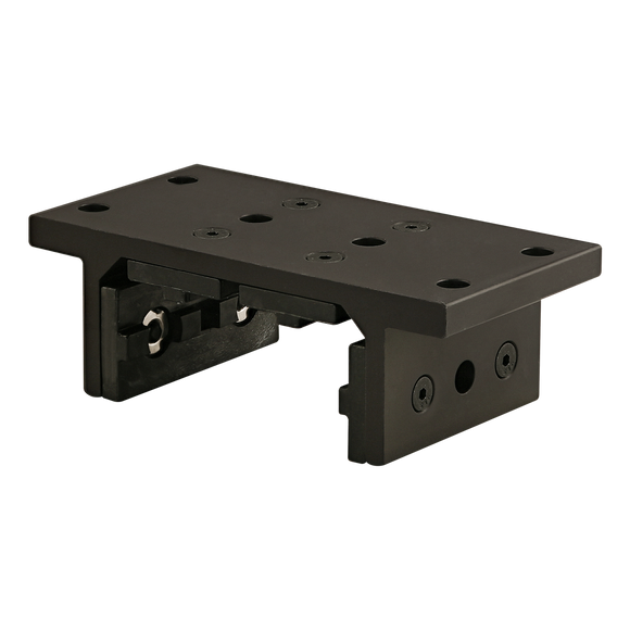40-6533-BLACK -  40 Series 4 Slot Mount - Double Flange Short High-Cycle Linear Bearing with Brake Holes