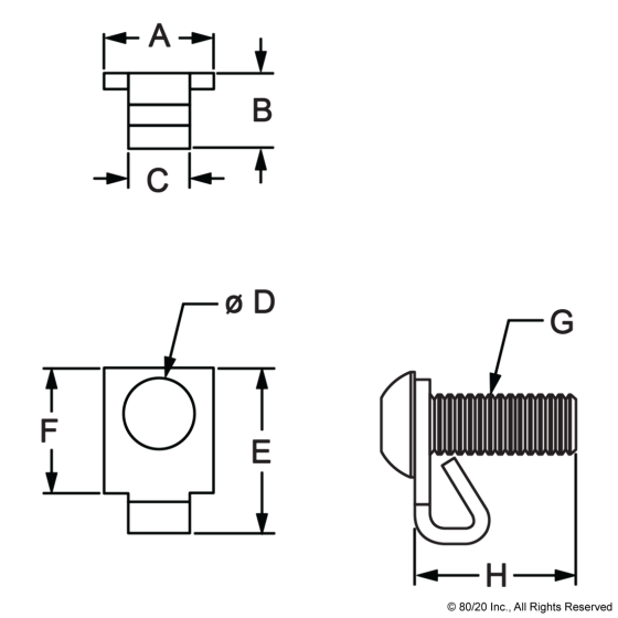 3183 - 10 Series Single Tab End Fastener Clip