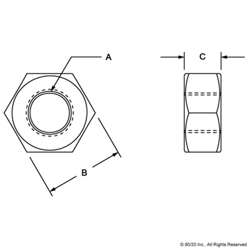 3214 - 5/16-18 Hex Nut - 0