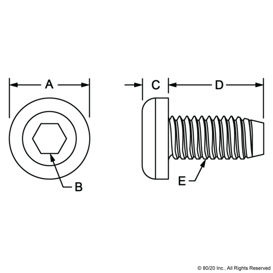 3266 Self Tapping End Cap Screw (STECS): 12-24 x .360