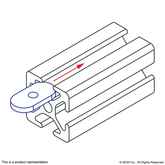 3275  8-32 Slide-in Economy T-Nut - Centered Thread