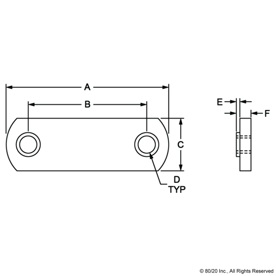 3279 5/16-18 Double Slide-in Economy T-Nut