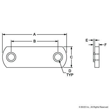 3279 5/16-18 Double Slide-in Economy T-Nut - 0