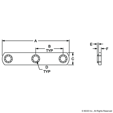 3285 5/16-18 Triple Slide-in Economy T-Nut - 0