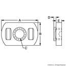 3286 1/4-20 Slide-in Economy T-Nut - Centered Thread-2