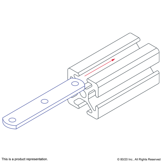 3287 - 1/4-20 Triple Slide-in Economy T-Nut