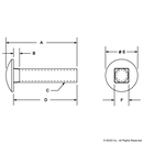 3290 - 5/16-18 x 2.000" Slide-In Flanged Economy T-Slot Stud”-2