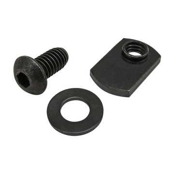 75-3832 -  Bolt Assembly: 5/16-18 x .625" Black BHSCS with Washer and Slide-In Economy T-Nut - Offset Thread - Black Zinc